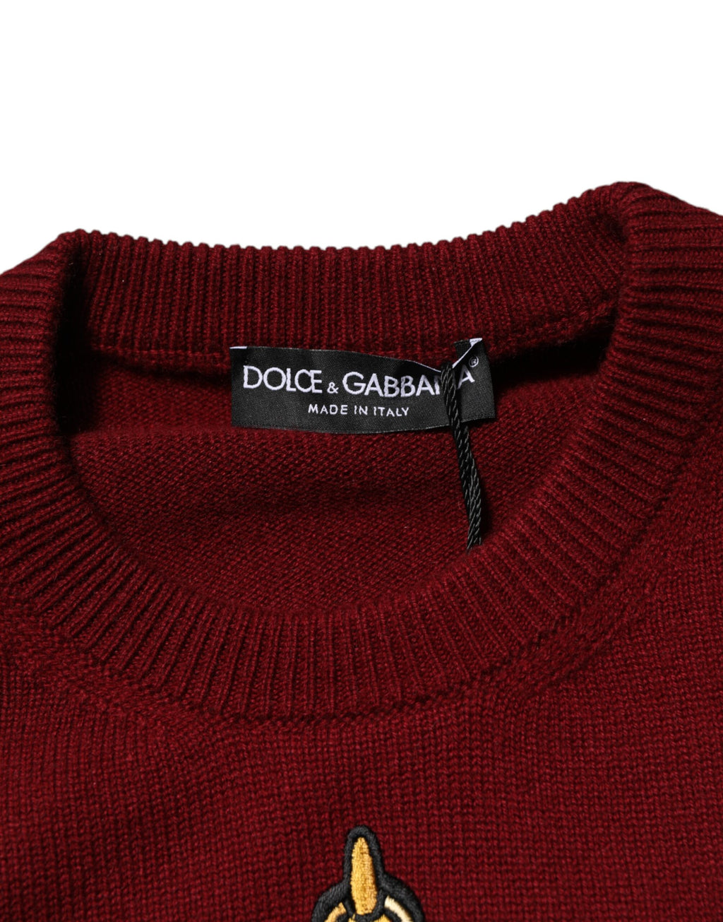 Burgundy Kaschmir Löwenwappen Pullover
