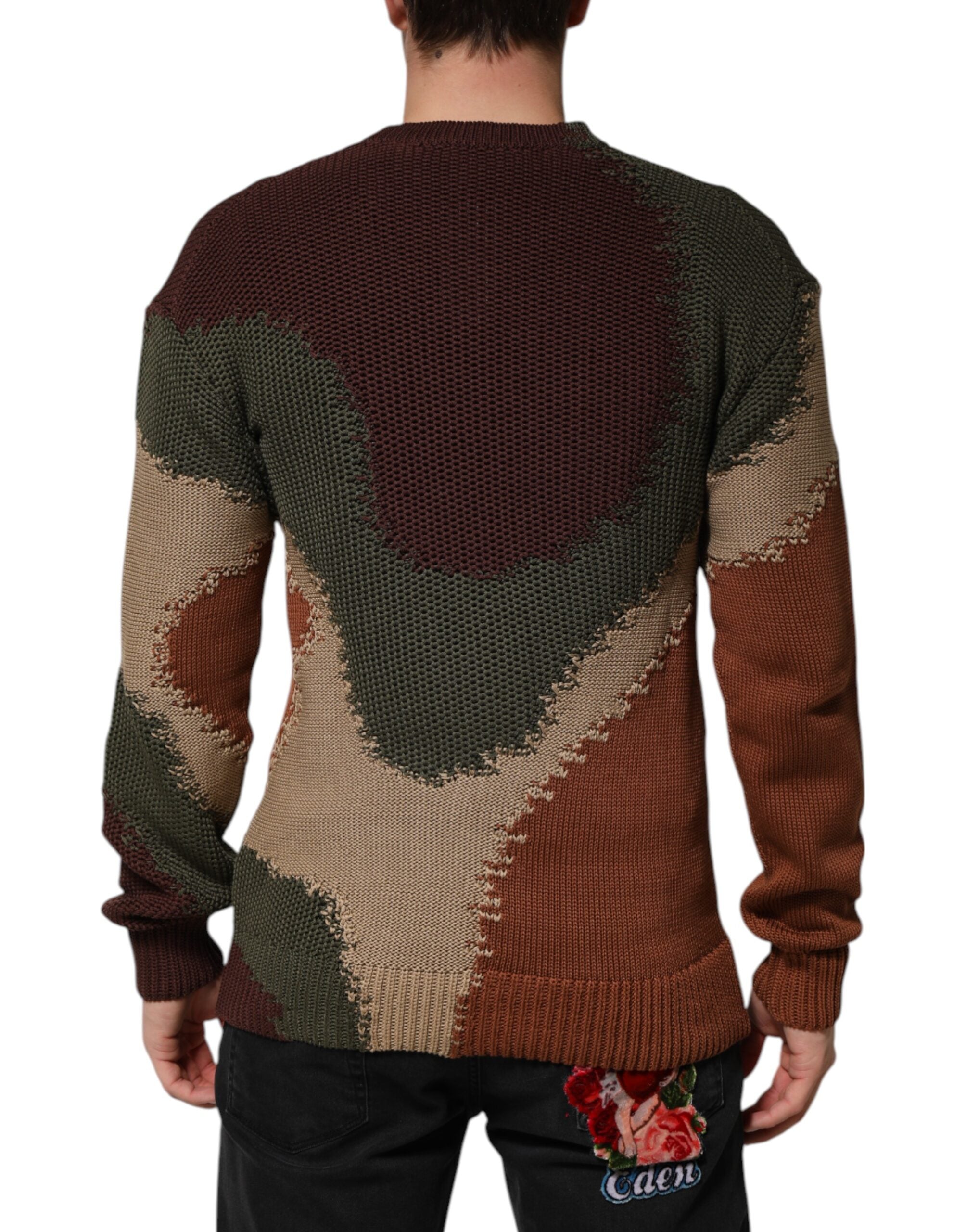 Herren-Pullover aus mehrfarbiger Baumwolle mit abstraktem Muster