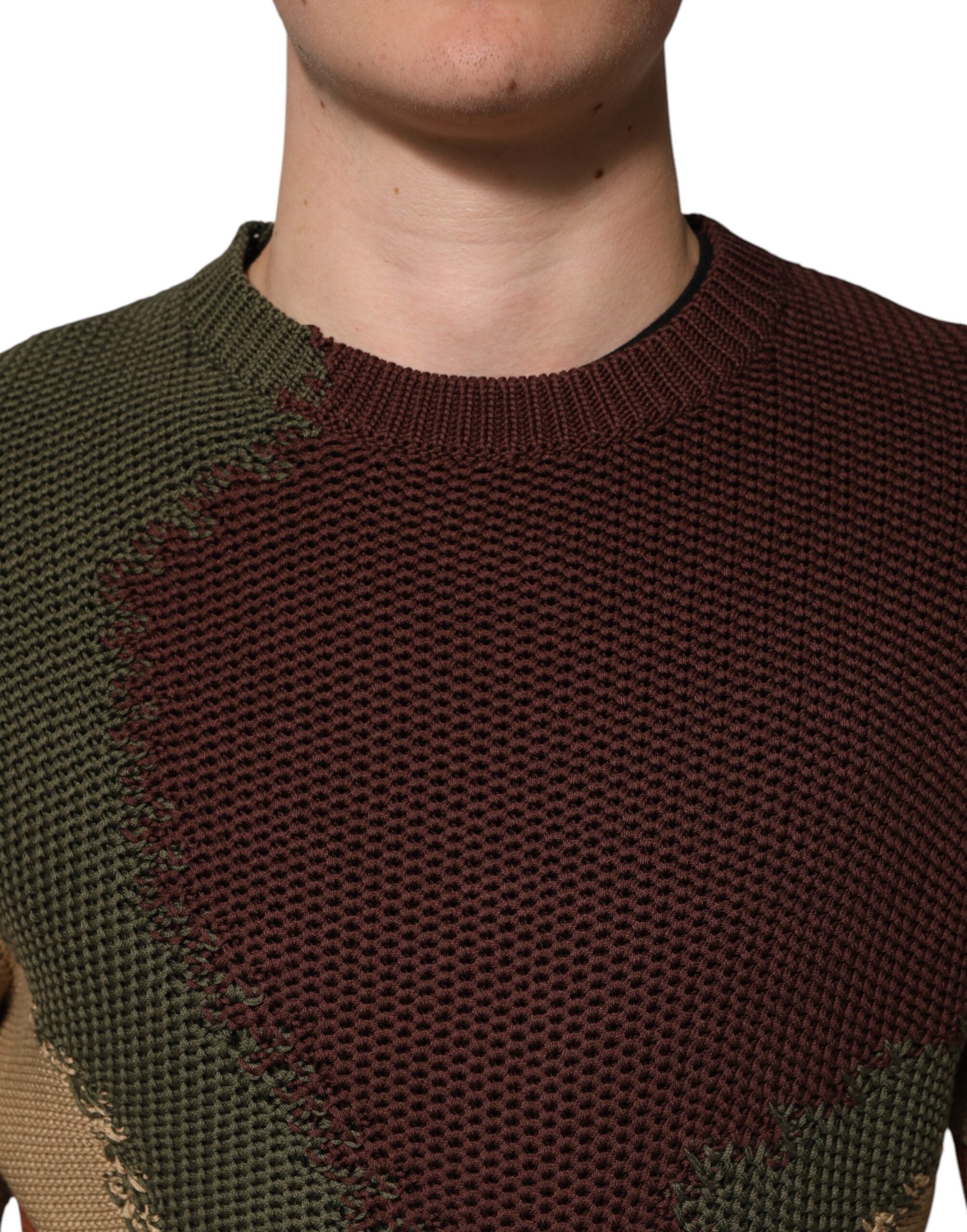 Herren-Pullover aus mehrfarbiger Baumwolle mit abstraktem Muster