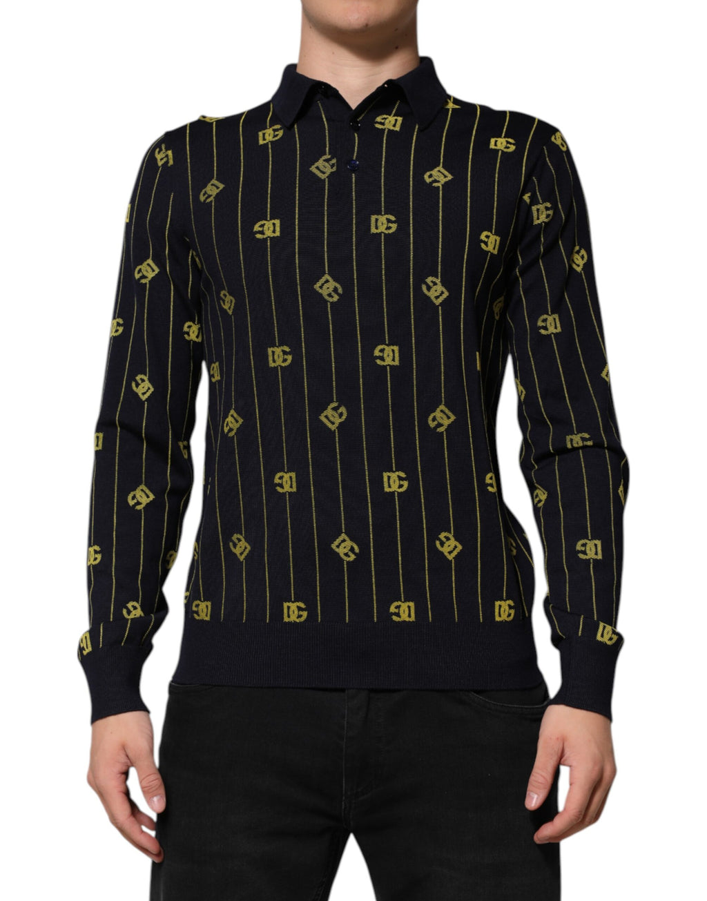 Poloshirt mit Black Logo Jacquard-Strick