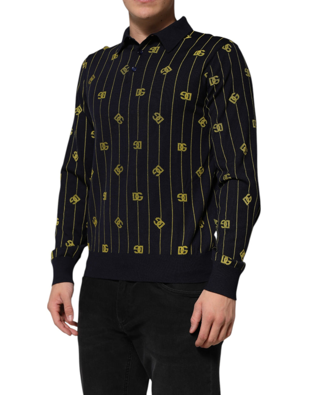 Poloshirt mit Black Logo Jacquard-Strick