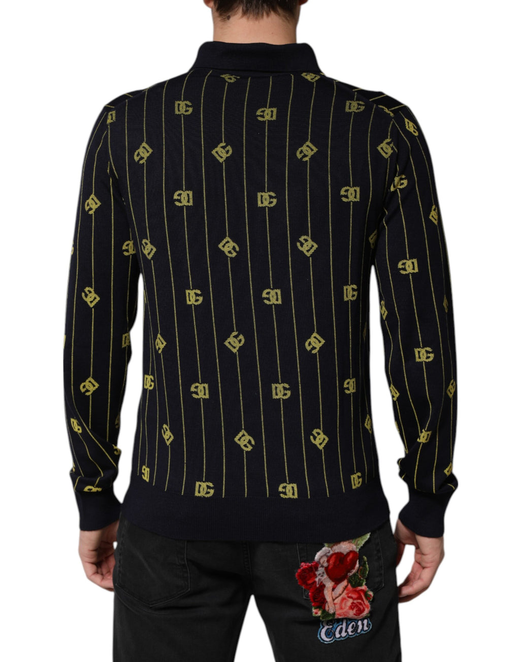 Poloshirt mit Black Logo Jacquard-Strick