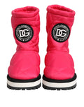 Pink White Viscose Padded Mid Calf Boots Shoes