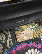 Multicolor Jacquard Floral Document Briefcase Bag