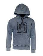 Blauer Kapuzenpullover aus Baumwollmischgewebe