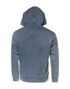 Blauer Kapuzenpullover aus Baumwollmischgewebe