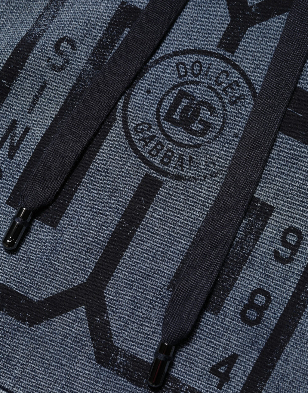 Blauer Kapuzenpullover aus Baumwollmischgewebe