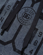 Blauer Kapuzenpullover aus Baumwollmischgewebe