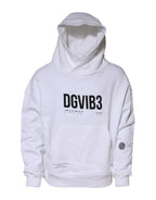 Weißes DG Vib3 Kapuzen-Sweatshirt für Herren