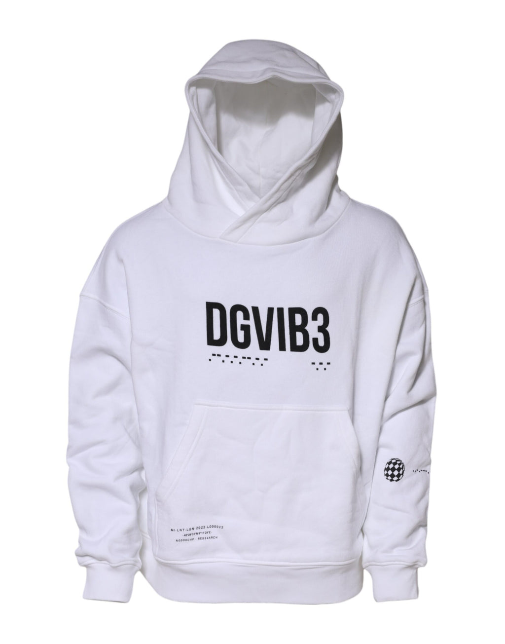 Weißes DG Vib3 Kapuzen-Sweatshirt für Herren