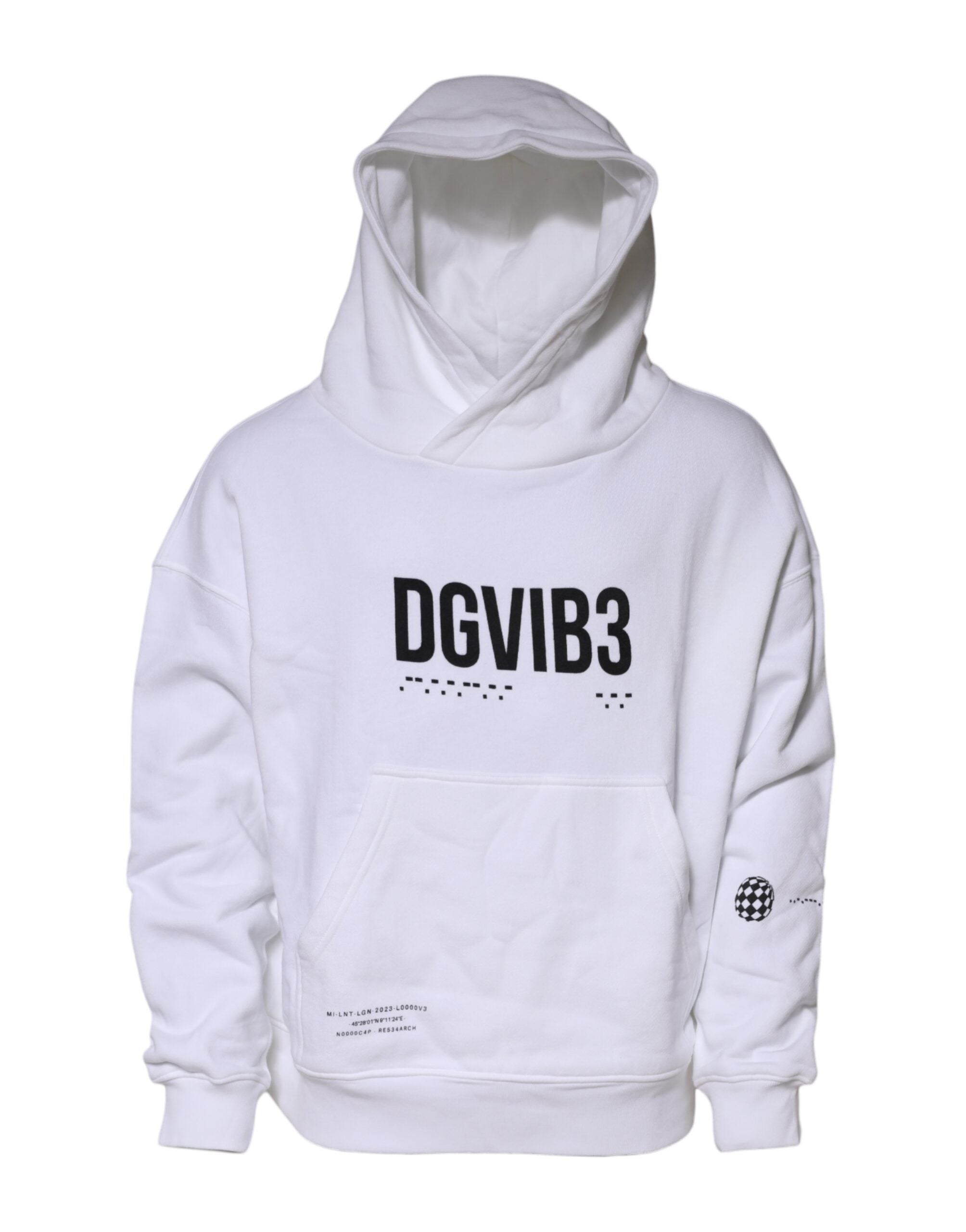 Weißes DG Vib3 Kapuzen-Sweatshirt für Herren