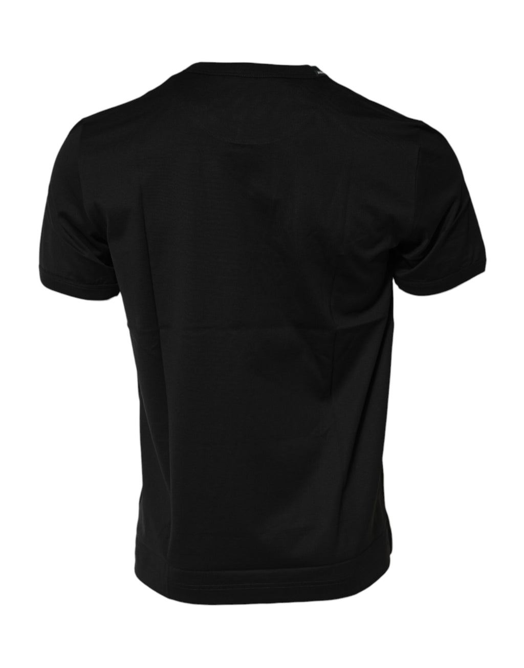 Schwarzes Baumwoll-T-Shirt mit Logo-Print und Rundhalsausschnitt