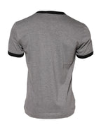 Gray Sacred Heart Cotton Crew Neck T-shirt