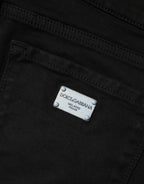 Black Cotton Skinny Mid Waist Denim Jeans