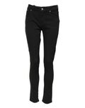 Schwarze Skinny Mid Waist Jeans aus Baumwolle