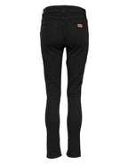 Schwarze Skinny Mid Waist Jeans aus Baumwolle