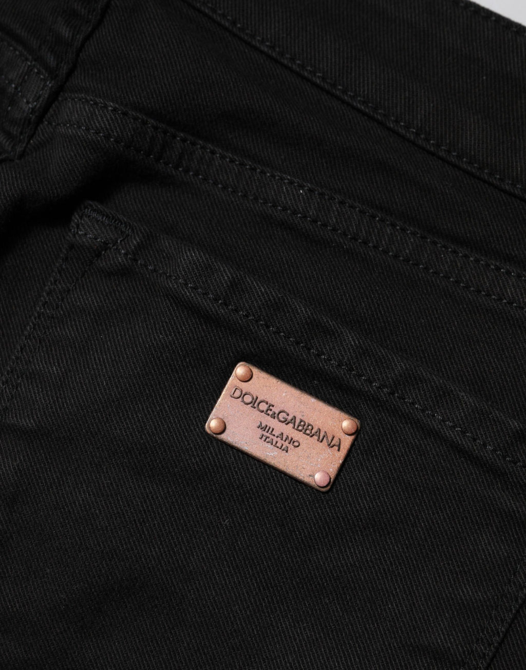 Schwarze Skinny Mid Waist Jeans aus Baumwolle