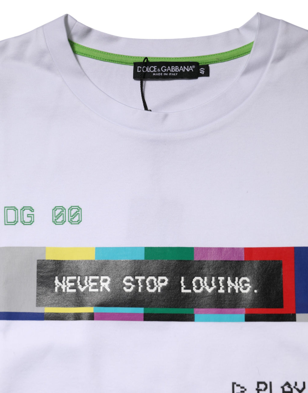 Weißes T-Shirt mit Aufdruck und kurzen Ärmeln aus Baumwolle