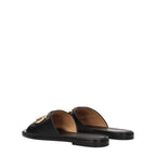 Black Leather Slippers