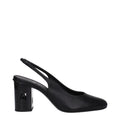 Black Leather High Heel Pumps