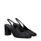 Black Leather High Heel Pumps