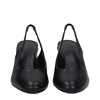 Black Leather High Heel Pumps