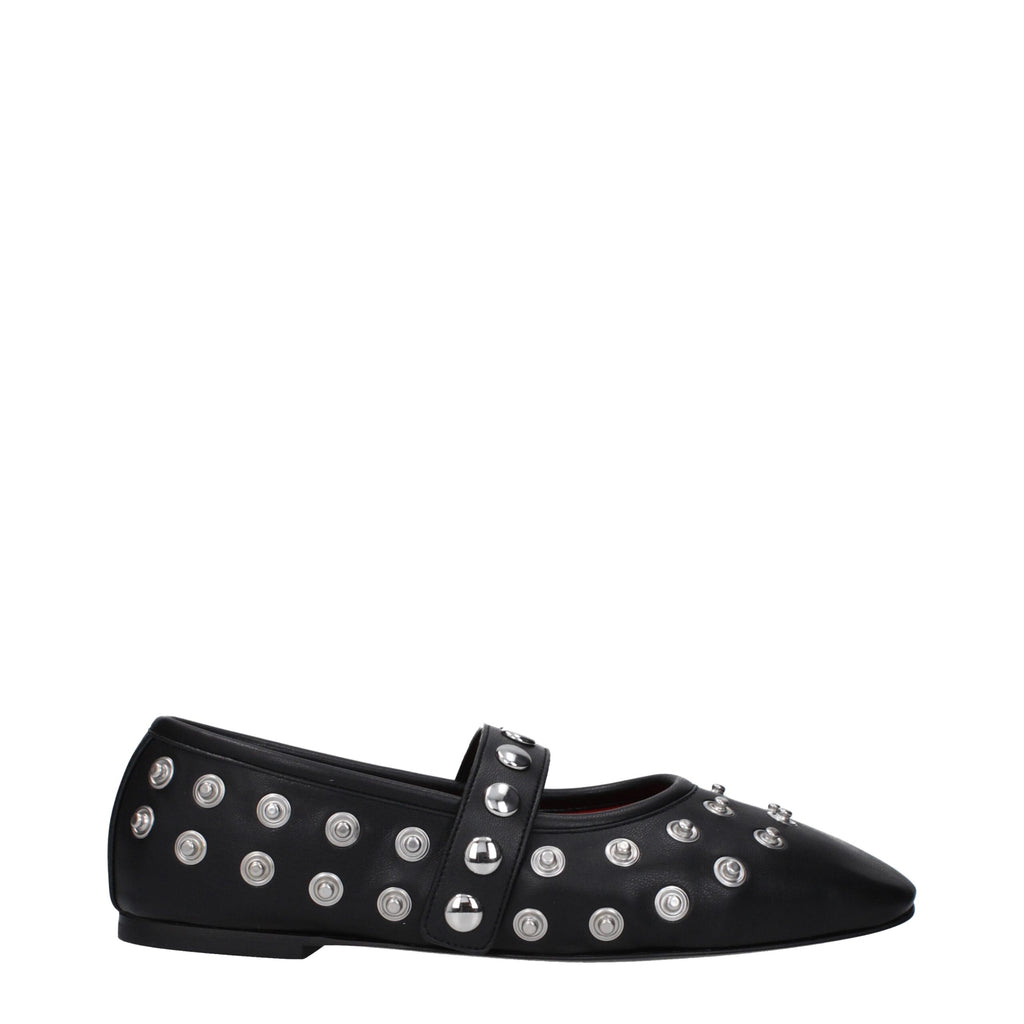 Schwarze Ballerinas aus Leder