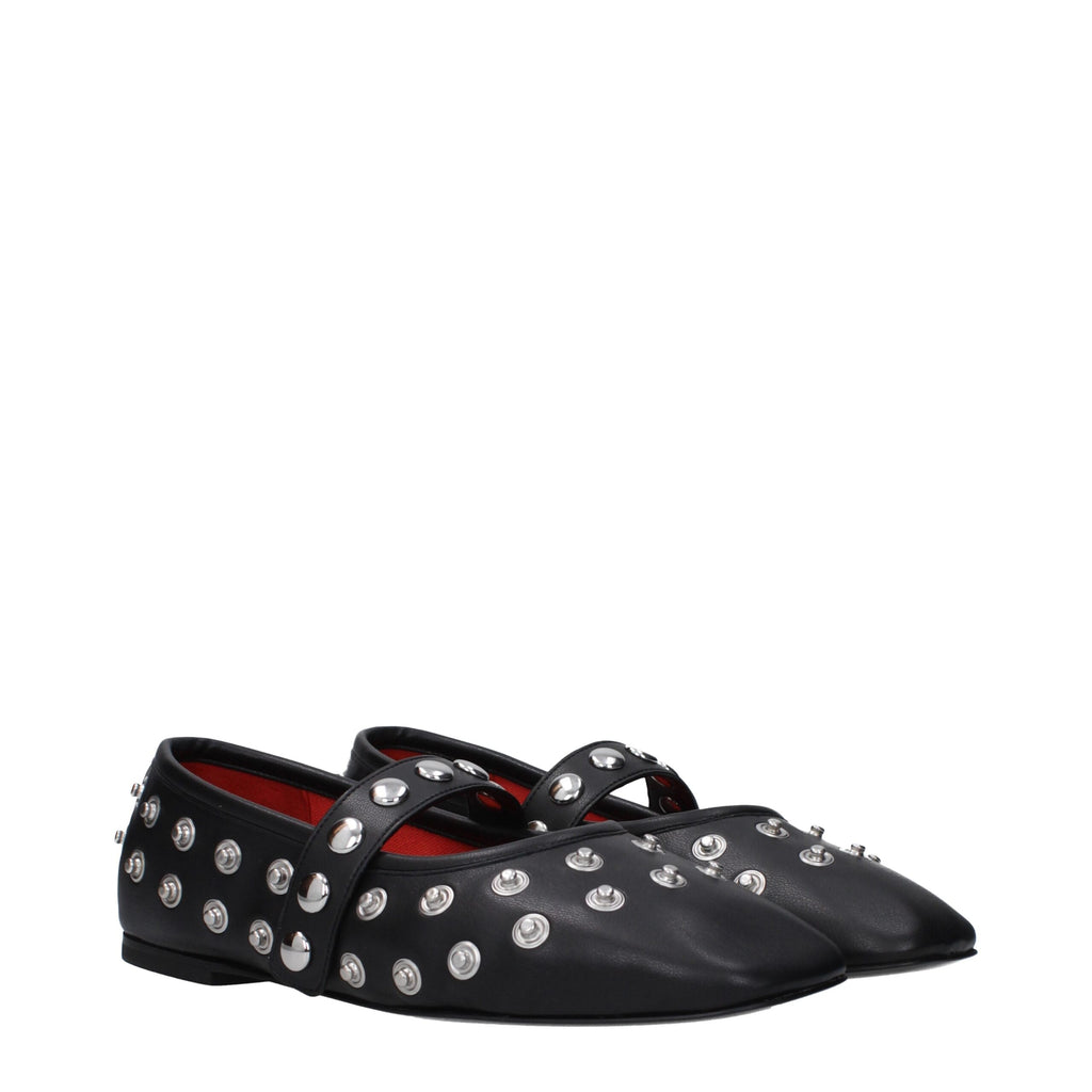 Schwarze Ballerinas aus Leder