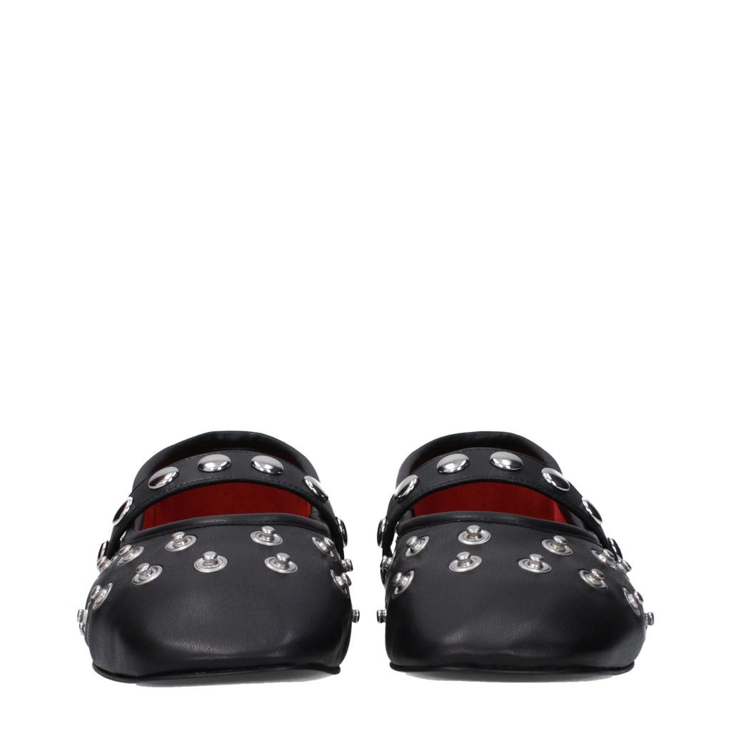 Schwarze Ballerinas aus Leder