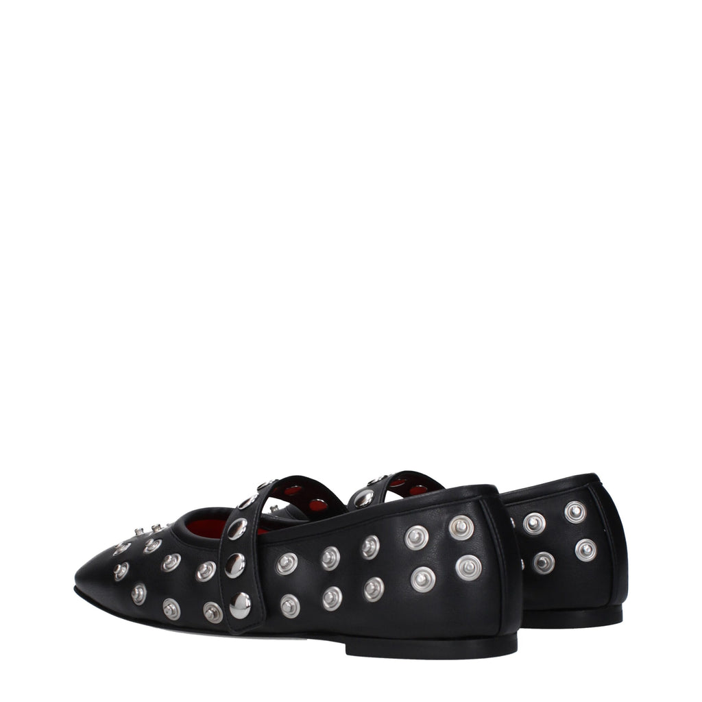 Schwarze Ballerinas aus Leder