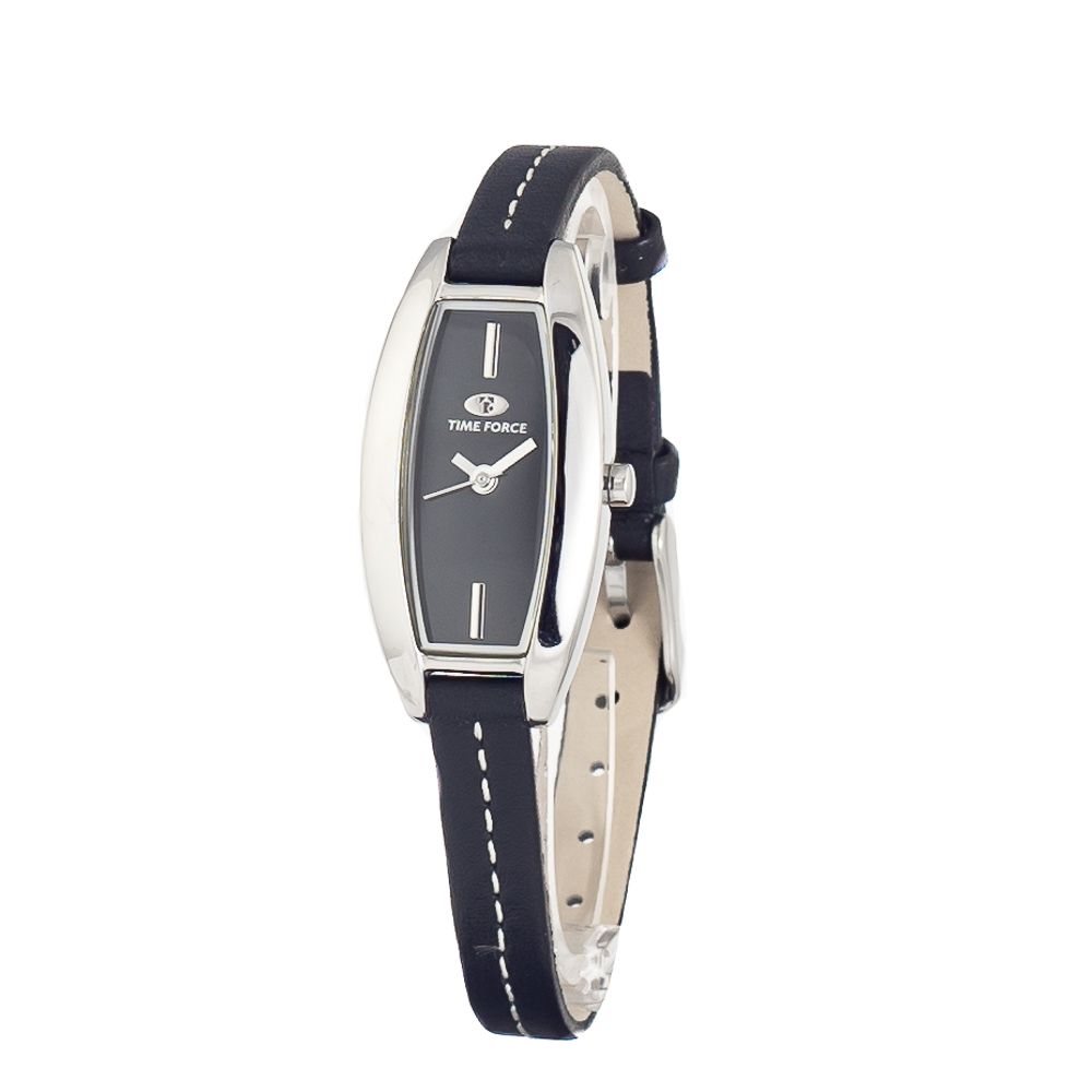 Uhr mit schwarzem Lederarmband