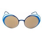 Sonnenbrille aus blauem Metall
