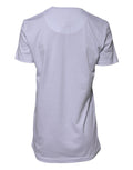 Weißes Baumwoll-T-Shirt Goodluck 2023 mit Rundhalsausschnitt
