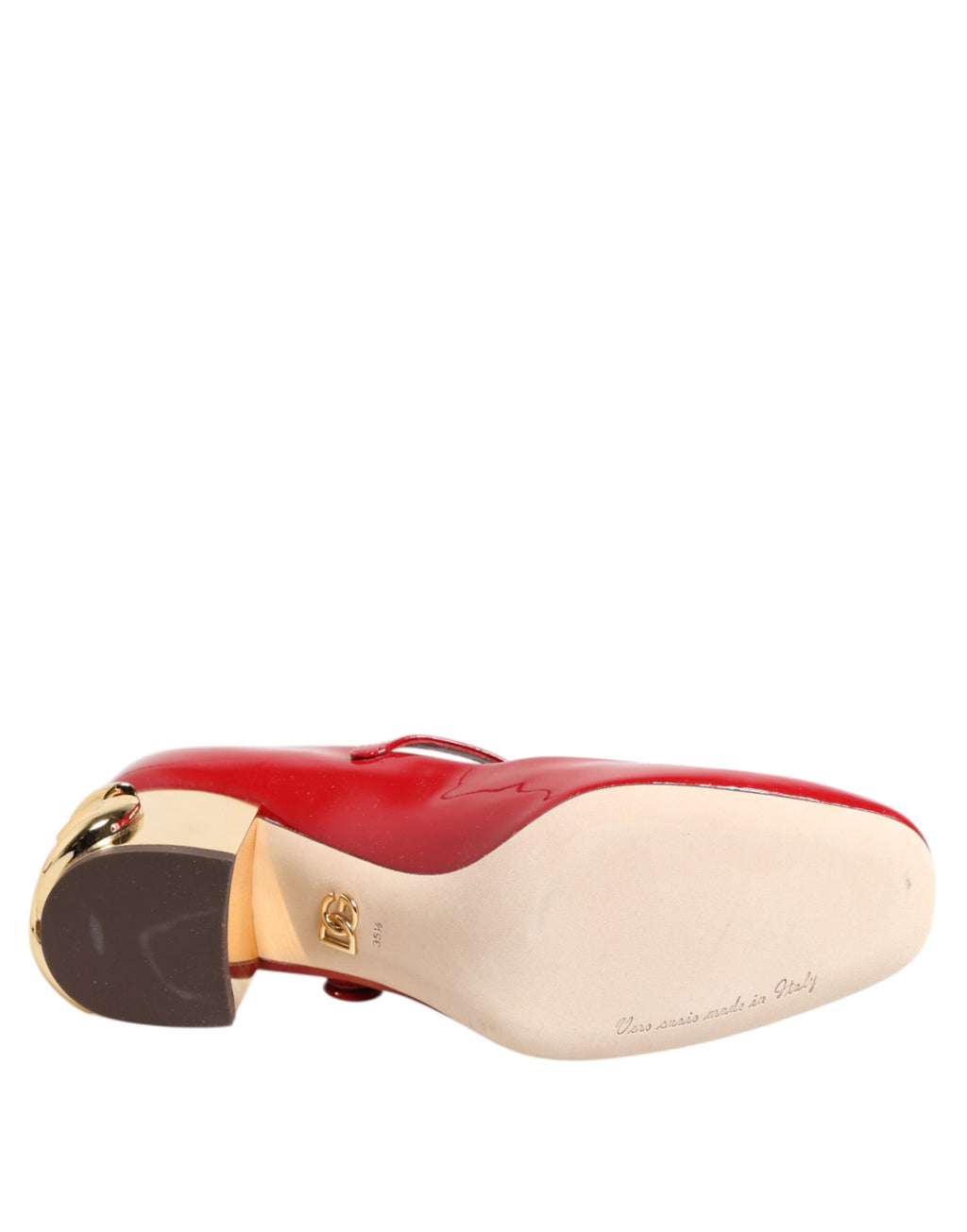 Sandalen aus rotem Leder mit DG-Logo
