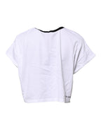 White Cotton Crew Neck Cropped Top T-shirt