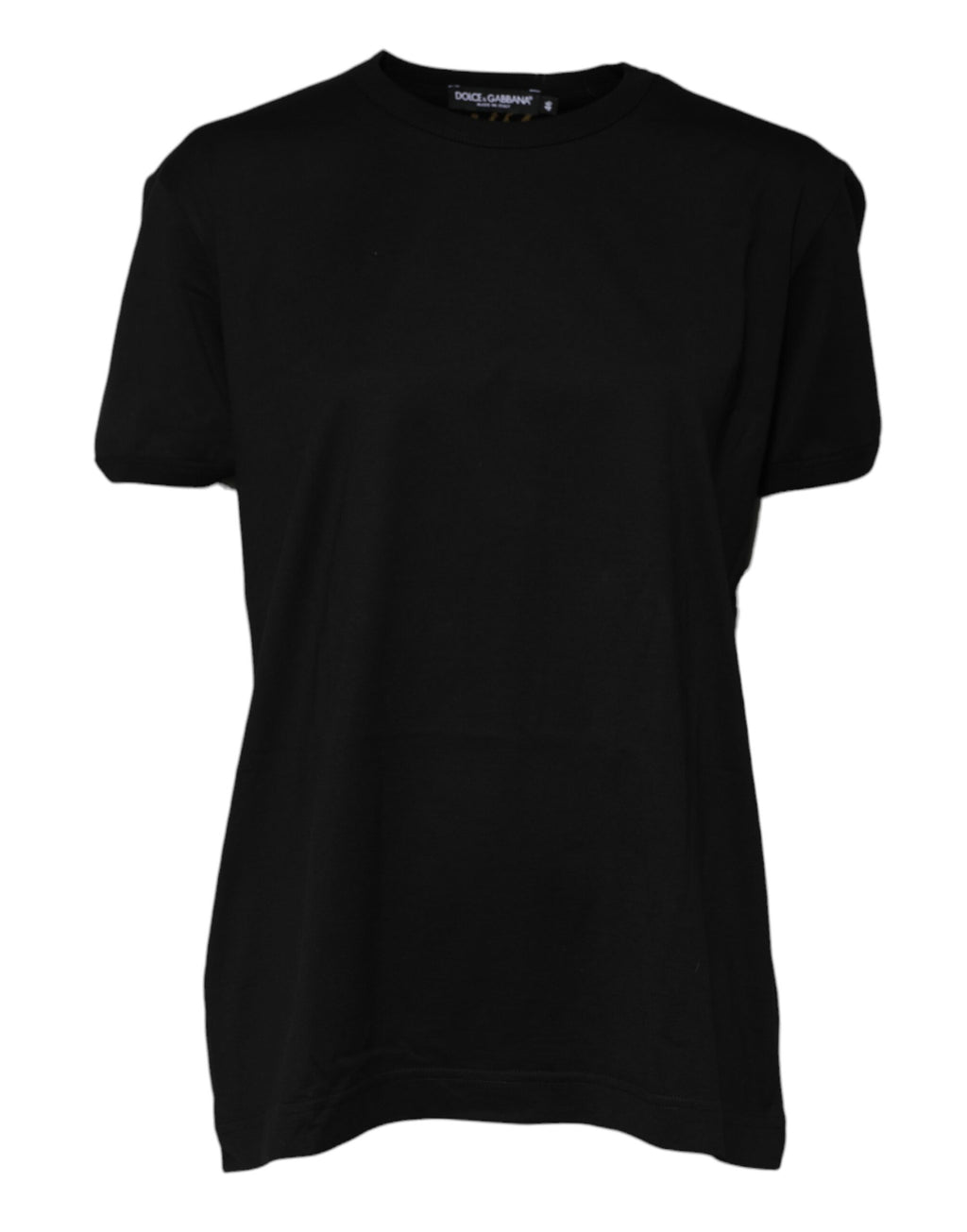 Schwarzes Goodluck T-Shirt aus Baumwolle mit Rundhalsausschnitt