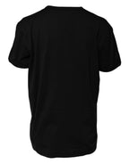 Schwarzes Goodluck T-Shirt aus Baumwolle mit Rundhalsausschnitt