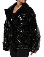 Polyester Schwarze Steppjacke Daunenjacke