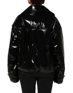 Polyester Schwarze Steppjacke Daunenjacke
