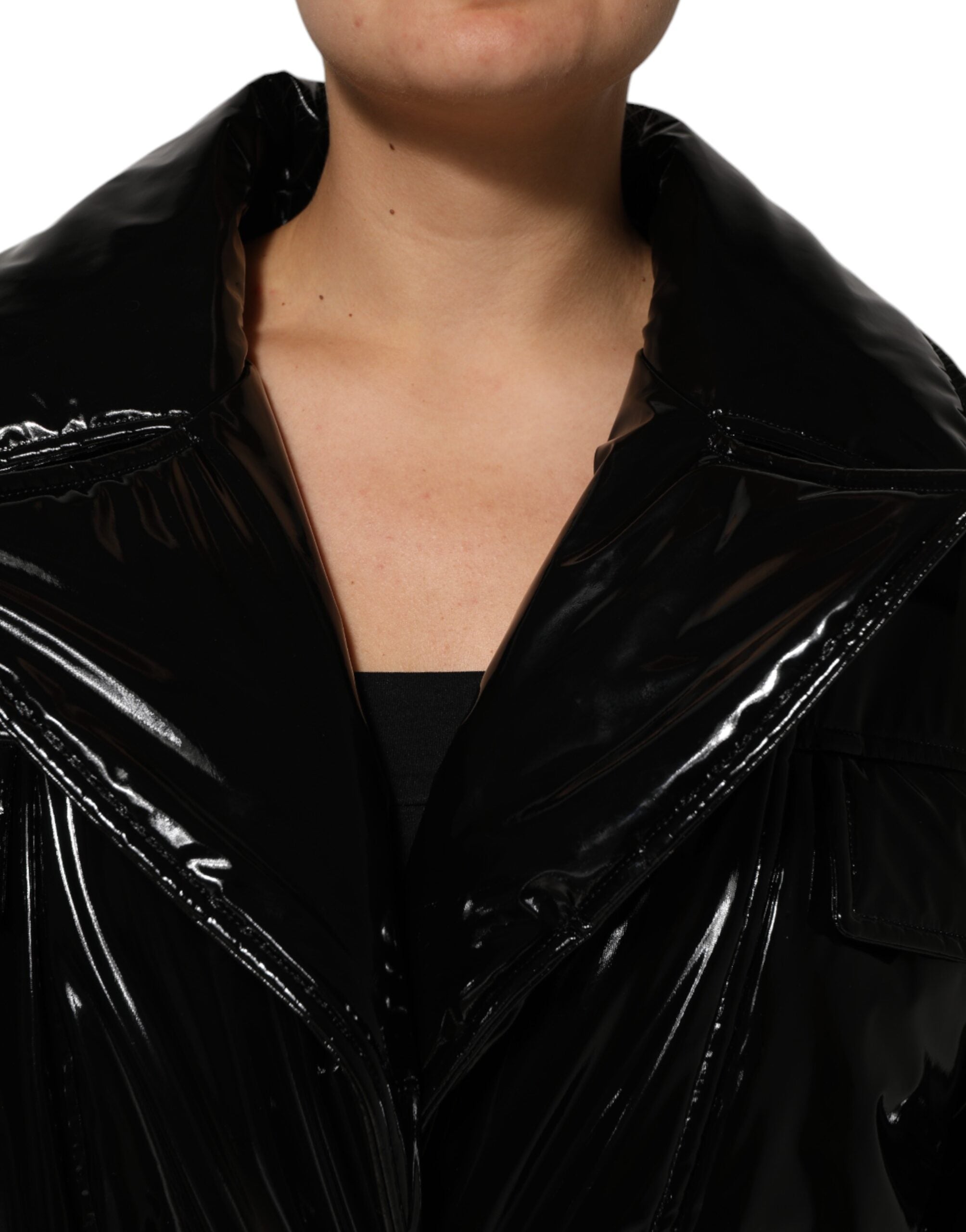 Polyester Schwarze Steppjacke Daunenjacke