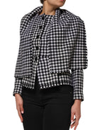 Mehrfarbige Wolljacke mit Monochrommuster