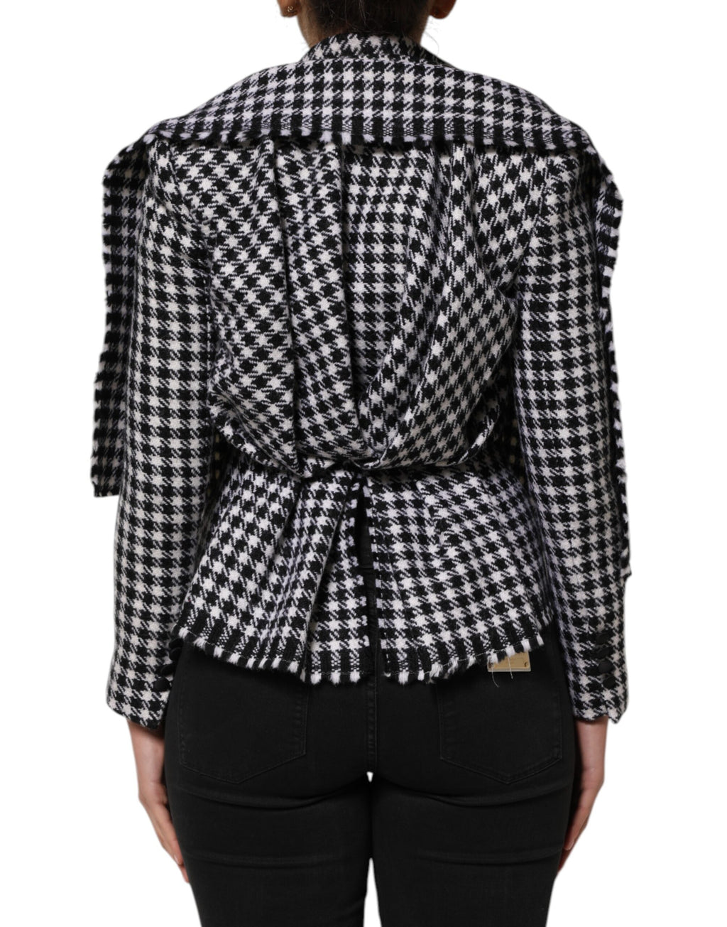 Mehrfarbige Wolljacke mit Monochrommuster