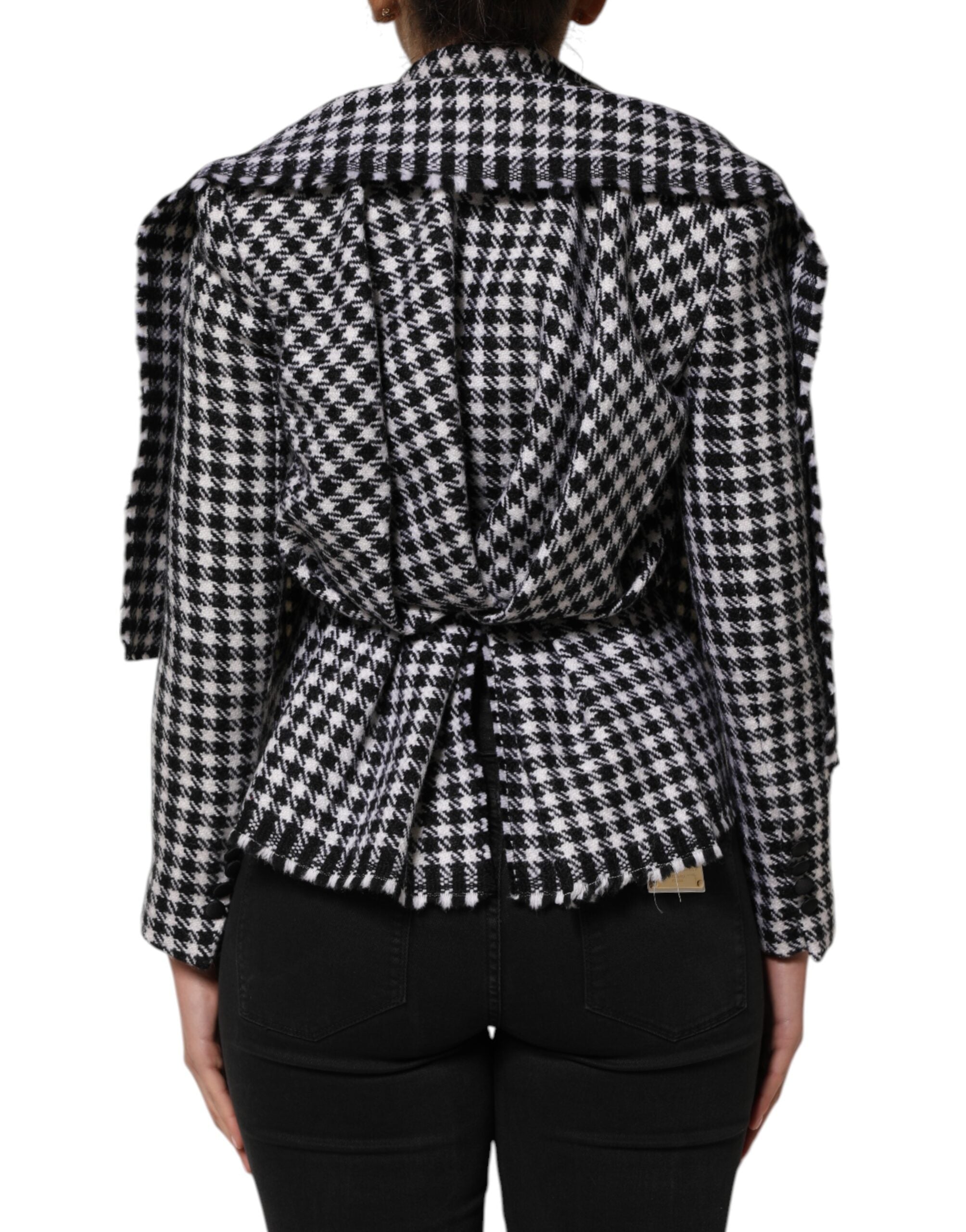 Mehrfarbige Wolljacke mit Monochrommuster