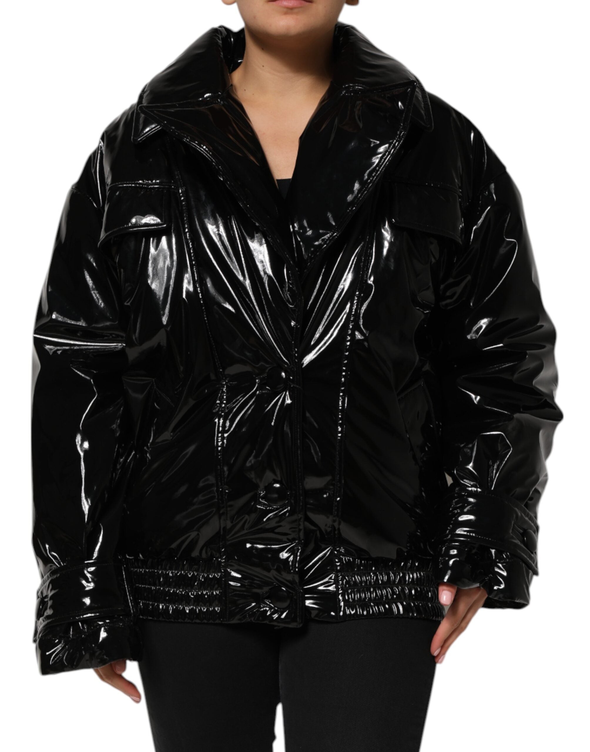 Schwarze Steppjacke aus Polyester