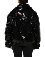 Schwarze Steppjacke aus Polyester