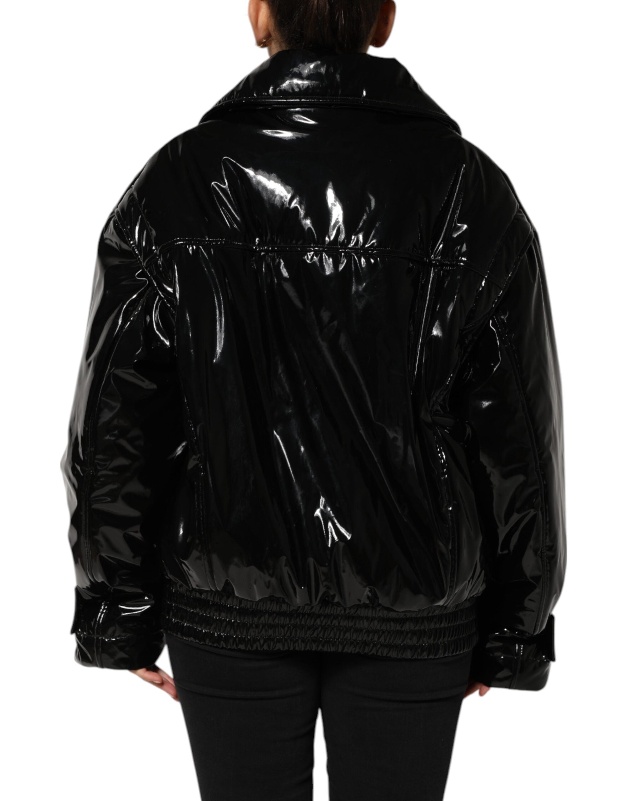 Schwarze Steppjacke aus Polyester