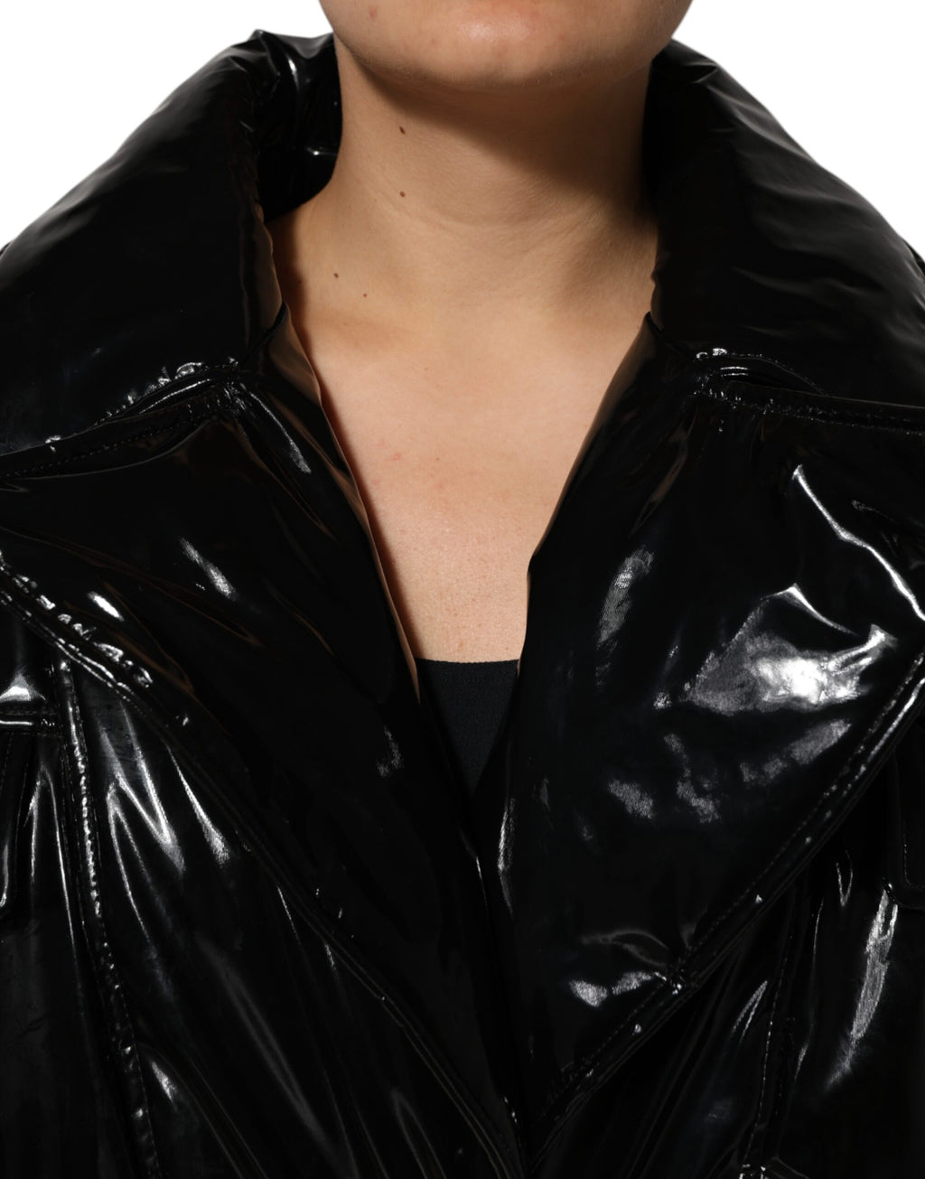 Schwarze Steppjacke aus Polyester