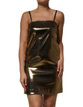 Metallicgoldenes ärmelloses A-Linien Minikleid