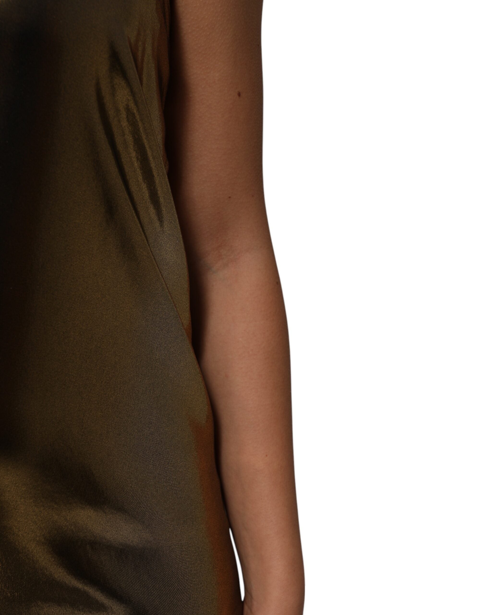 Metallicgoldenes ärmelloses A-Linien Minikleid