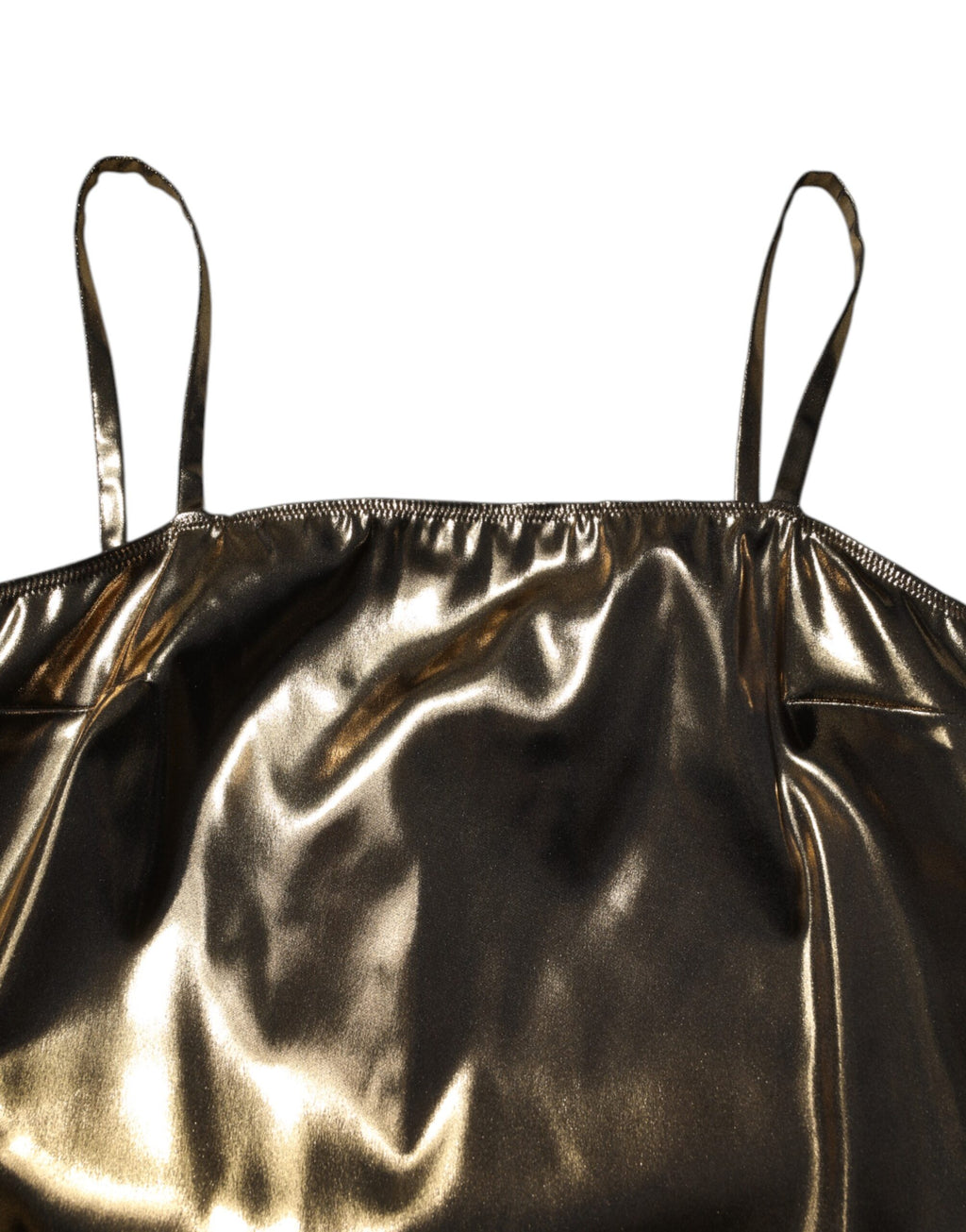 Metallicgoldenes ärmelloses A-Linien Minikleid